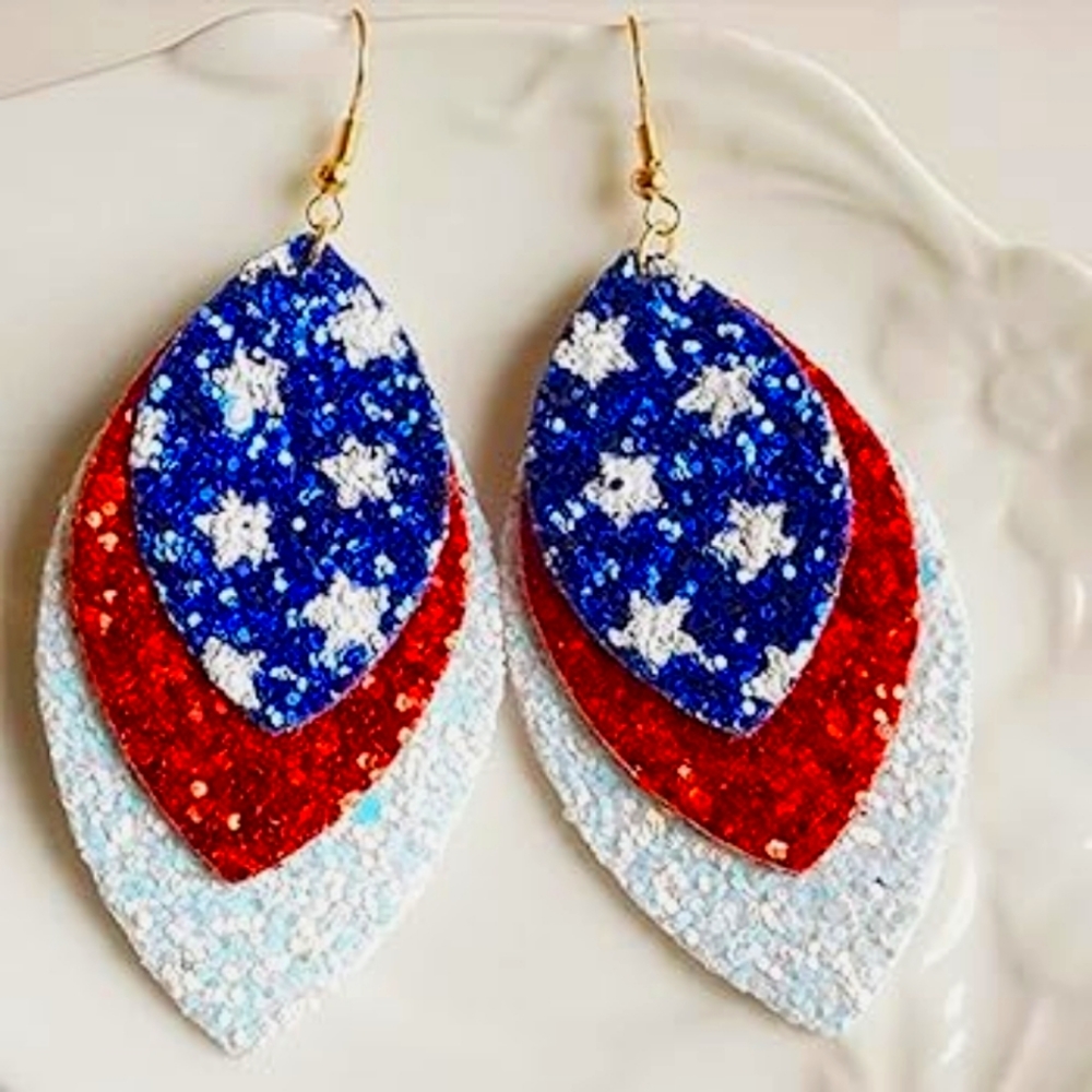 Patriotic Red, White and Blue Earrings